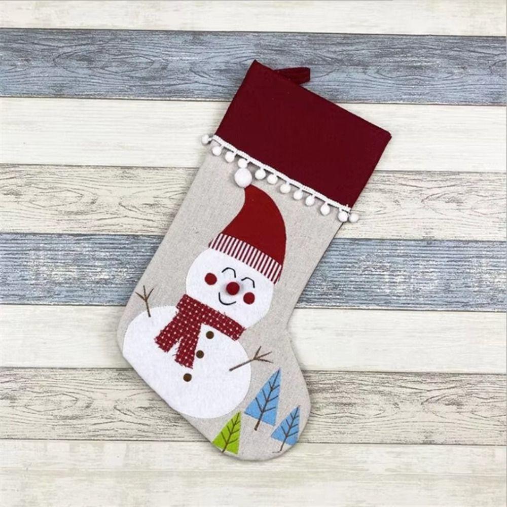 Santa Claus Large Candy Christmas Stocking Snowman Fireplace Christmas Stocking  Car
