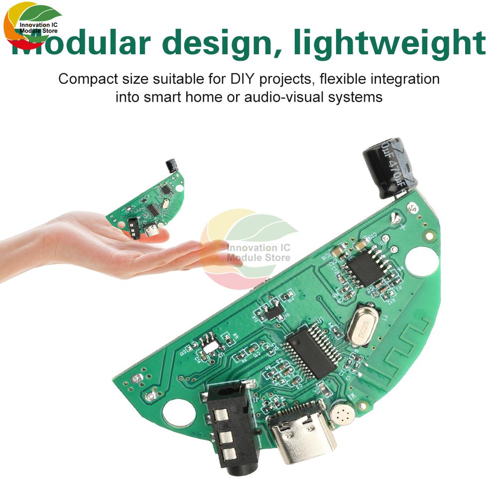 3.7V Bluetooth Amplifier Speaker Module with Card Slot, 3D Stereo Sound Hi-Fi Lossless Audio Quality Type C Interface