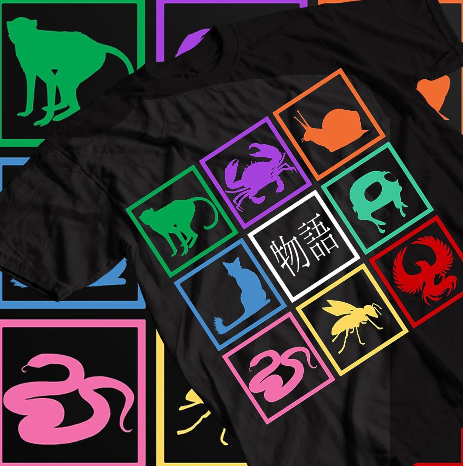 Unisex Monogatari Anime T-Shirt, Hitagi Senjougahara Waifu Shirt M