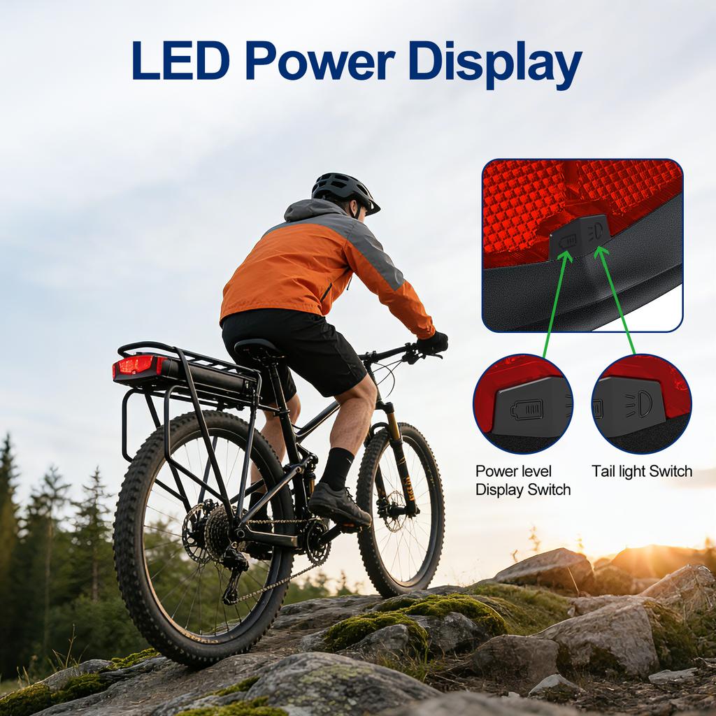 36V 15Ah 17.5Ah Rear Rack Ebike Lithium Battery EU Stock Free Shipping EU Certified 20A BMS Big Bullet Connector for City E Bike