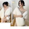 New Faux Fur Cross Scarf Thicken Soft Long Ponchos Cape Winter Warm Windproof Evening Dress Scarf