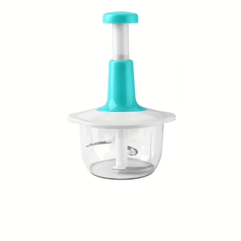 Manual Press Garlic Paste Processor, Press Type Vegetable Slicer, Household Multifunctional Meat Grinder