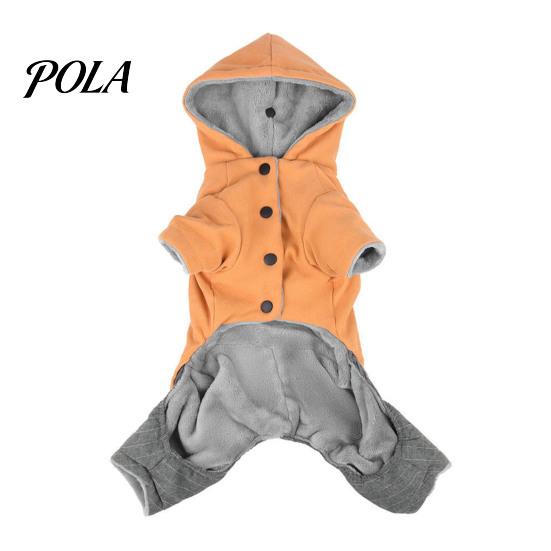 Hooded Dog Jumpsuit, Plush Lined Cozy Dog Hoodie, Four-Legged Pet Outfit, Warm Winter Onesie Clothes for Small Medium Dogs