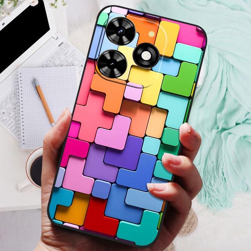 For Tecno Spark 20 Pro Case Black Silicone Bumper Wolf Lions Soft TPU Covers for Tecno Spark 20C 20 Funda Coque Spark20 KJ5