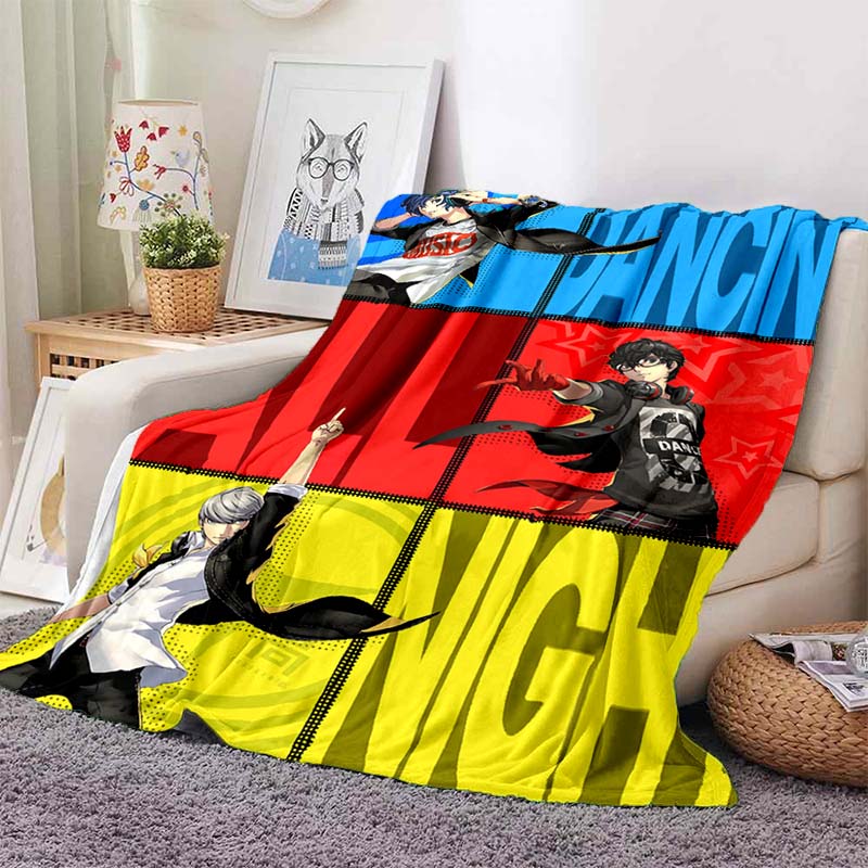 newmodelGame Cool Blanket Plush Nap Sofa rug for Living P-Persona series Room Warm Office Bedroom Birthday Home Travel Kid Gifts