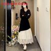 French Style Long Dress With Lace Paneling For Casual Wear In Spring 2026