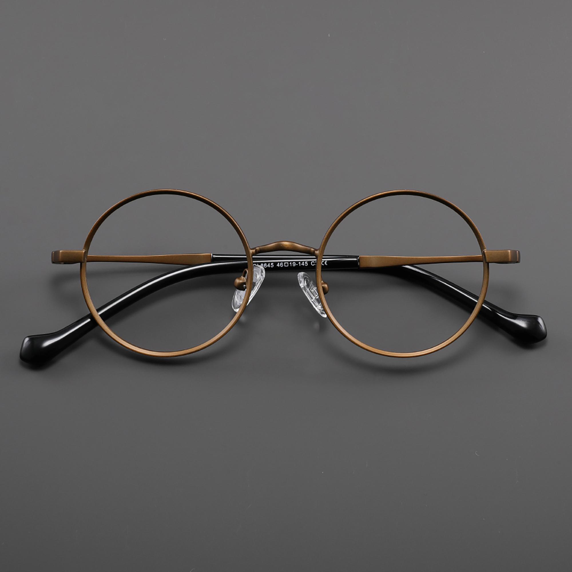 Rame de ochelari din titan pentru bărbați Rotunde Retro Japoneze Ultra-ușoare Rame de ochelari Femei 2026 Vintage Confortabile Marcă Cadru pentru ochi black
