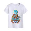 Paw Patrols Letter AZ TShirt White Cartoon Chase Skye Short Sleeve Tops Cute Rubble Zuma Summer Casual Clothes Birthday Gifts