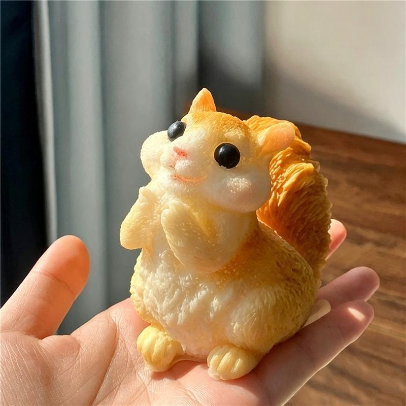 TPR Simulatie Eekhoorn Squishy Speelgoed Schattig Dier Stressverlichter Ornament Draagbaar Knijp Fidget Speelgoed Kalmerend ADHD Sensorisch Cadeau