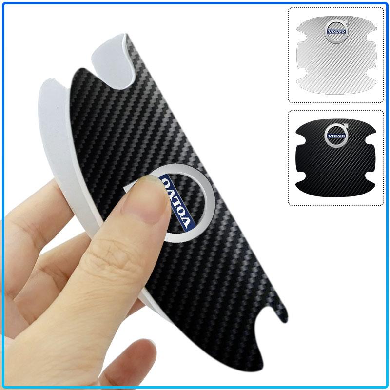 4Pc/Set Car Door Handle Sticker Carbon Fiber Scratches Resistant For Volvo 240 C70 S40 S50 S60 S70 S80 S90 V40 V50 V60 V90 XC40 XC60 XC90 Vnl Truck