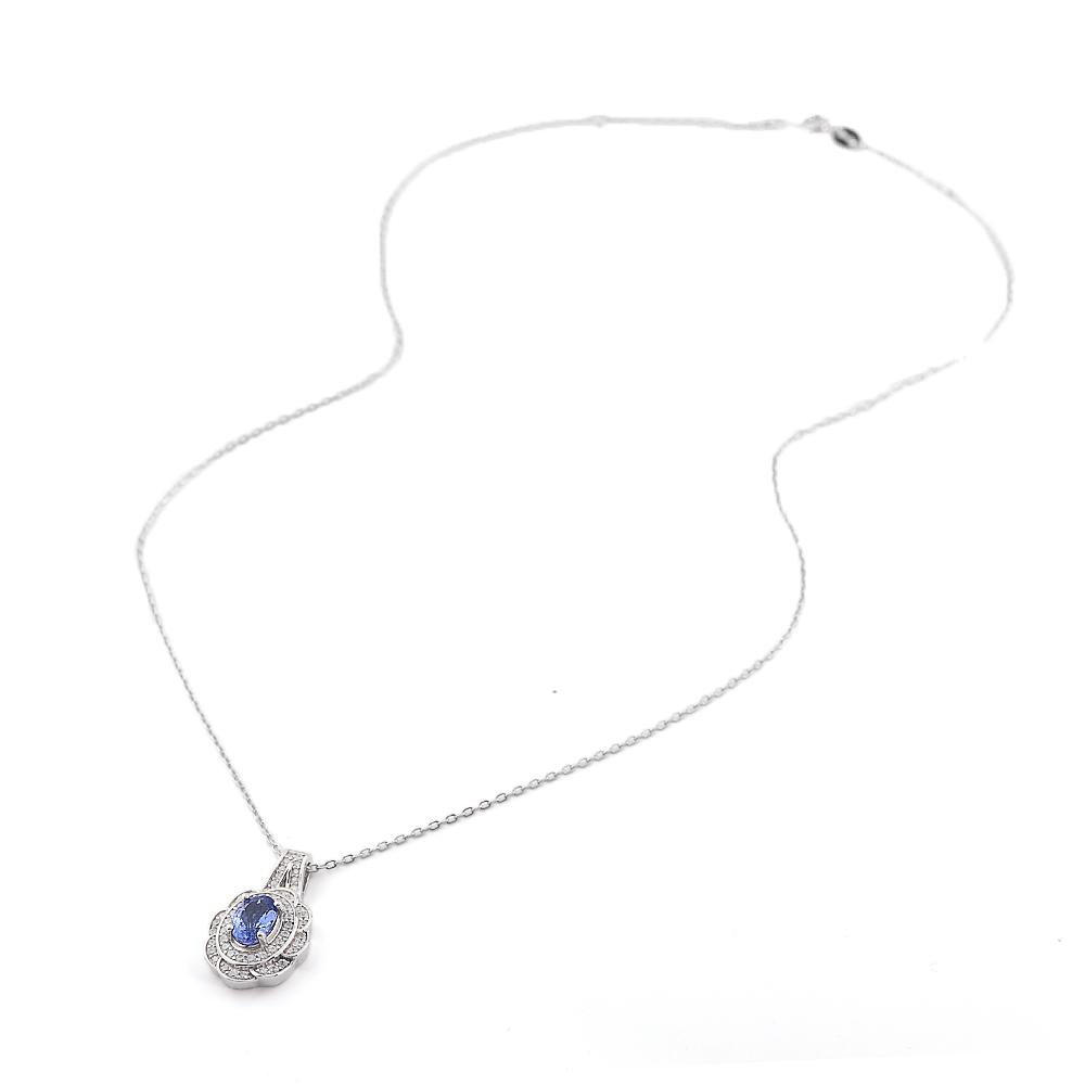 Classic design pendant Natural blue Tanzanite gemstone 925 sterling silver necklace fine jewelry for girlfriend's birthday gifts