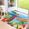 Tropical Paradise Doormat - Vibrant Parrot and Floral Design for Home Entrance, Perfect for Adding a Touch of Exotic Beauty