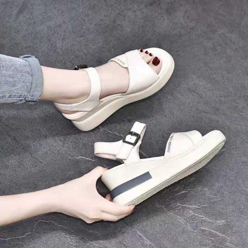 

Sandals women s new summer wedge heel fish mouth cool boots women s open-toe breathable thick-soled wedge heel sandals 42