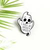 Trendy White Ghost Punk Style Brooch with Lettering