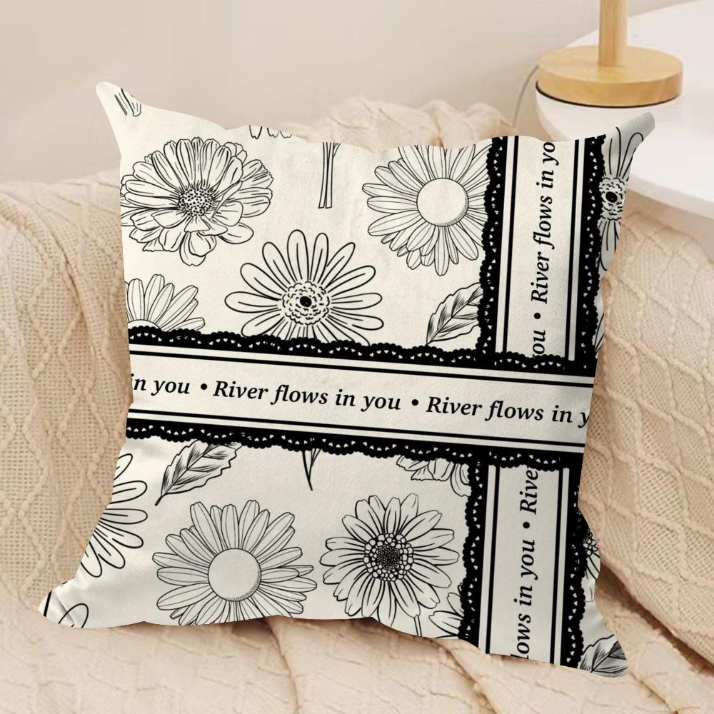 Beautiful Retro Flowers Cushion Cover Soft Plush Fabric DoubleSided Printed Sofa Cushion Cover for All Seasons Home Decor Gift