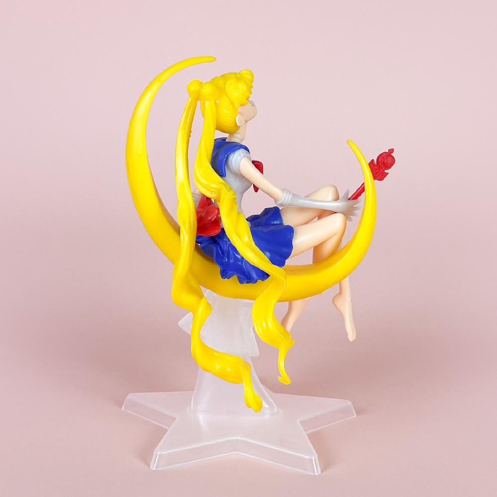 1 Pc Anime Sailor Moon Action Figures Moon Shaped Sitting Posture Moon Power PVC Model Collection Kid Gift Toy