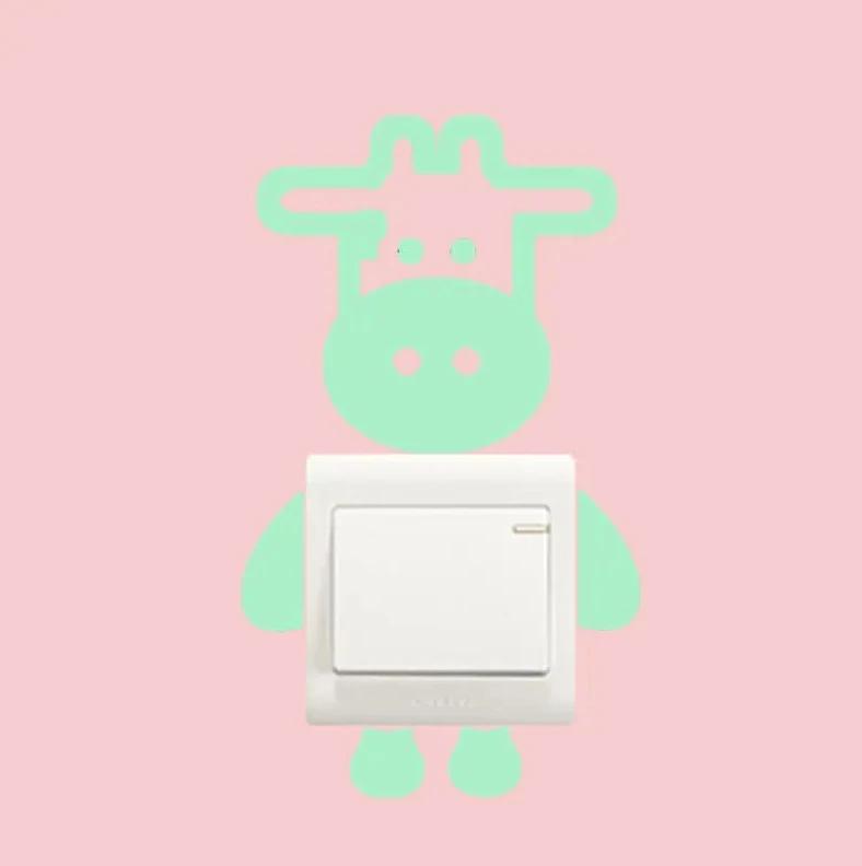 Luminous Switch Stickers Glow In The Dark Decorative Sticker Kids Room Cartoon Cat Dog Fairy Star Pvc Wall Home Decoration 2026