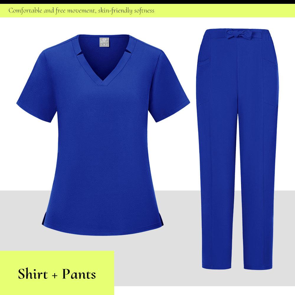 Nine Colors Available: Short-Sleeve Long Pants Handwashing Set for Beauty Salon & Medical Staff