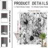 Waterproof Shower Curtain Black and White Botanical Line Art Floral Poppies Peonies Bathroom Decor 180x180cm Sketch Print