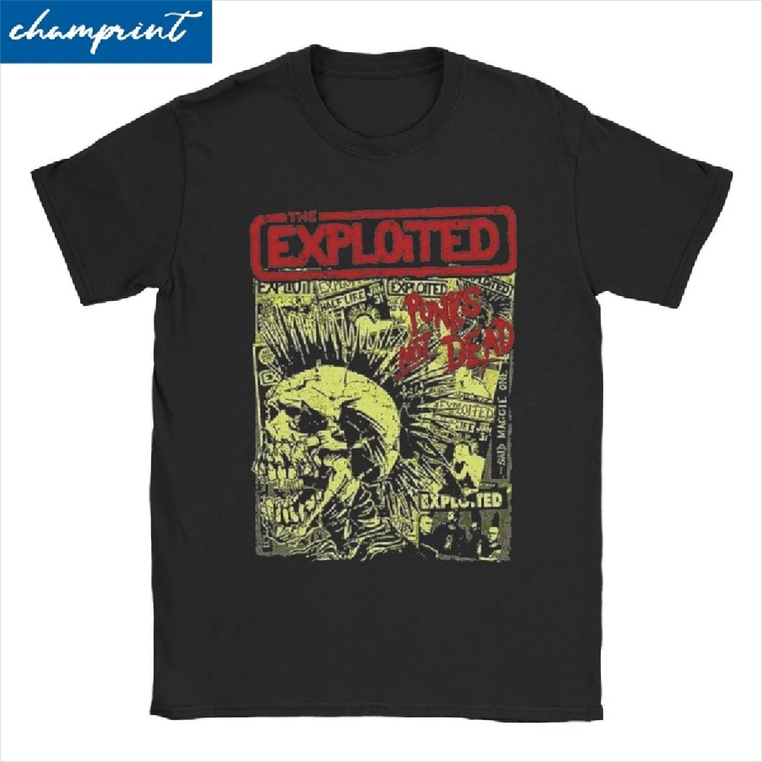 

Amazing Punks Not Dead Exploited T-Shirts Men Women s Crewneck 100% Cotton T Shirt Skull Short Sleeve Tees Graphic Printed Tops XXXXXL