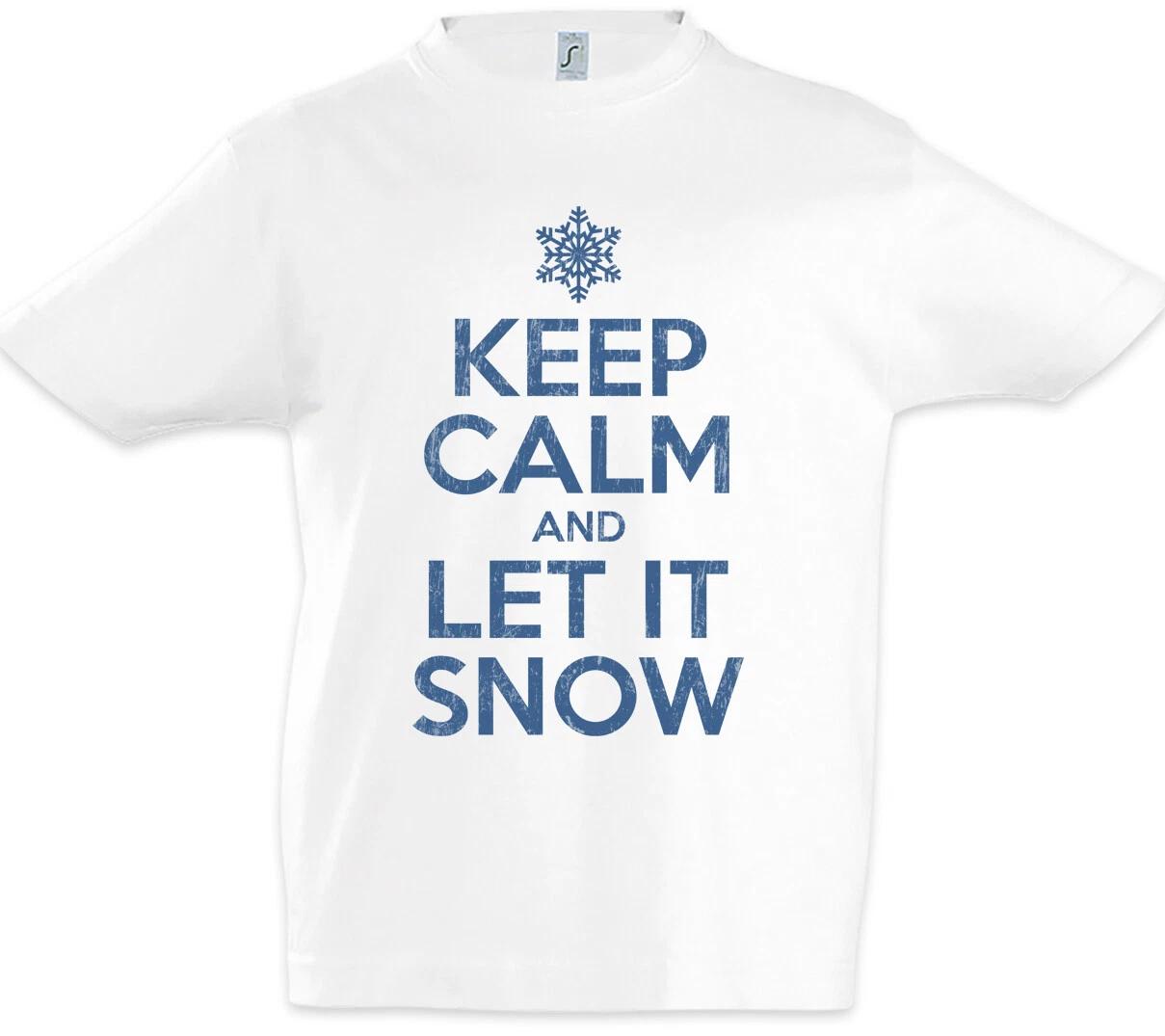 Keep Calm And Let It Snow Kids Boys kids boys T-Shirt Fun Merry White Christmas 160