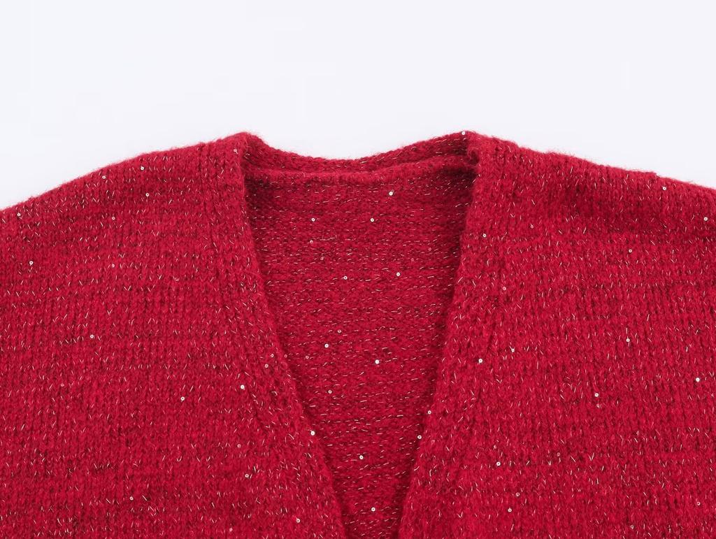 European and American style, new women's clothing, foreign style, fashionable, casual, classic, buckle-free knitted cardigan