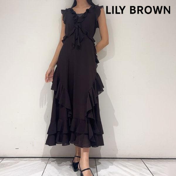 LILY BROWN Платье 26 Весна/Лето Платье с воланами и оборками, расклешенное, без рукавов, длина макси, в горошек, однотонное lwfo261173
