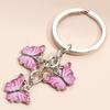 1Pc Cute Keychain Colorful Butterfly Key Ring Flying Animals Key Chains for Women Girls Handbag Accessories Handmade Jewelry