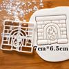 Christmas Cookie Embosser Mold Cartoon 3D Santa Claus Elk Chimney Fireplace Fondant Stamp Cake Decorating Tools Baking Supplies