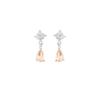 Sweet Champagne Zirconia Studs Female Niche High-level Sense of One Hundred Exquisite and Light Luxury Earrings Studs Office Versatile Daily Wear