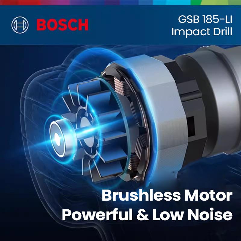 Bosch GSB 185 LI Electric Drill 18V professional lithium-ion impact drill can warn of low battery and tool malfunctions