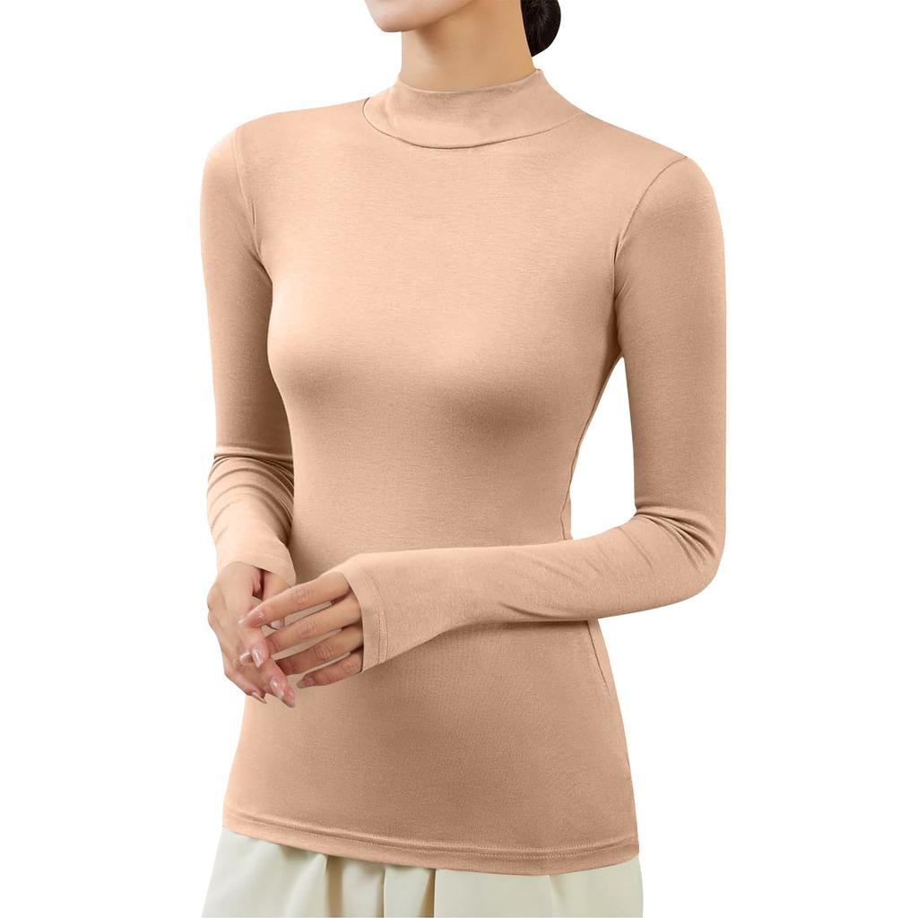 Women's Fashion Winter Solid Colour Long Sleeve Fleece Thickened Top