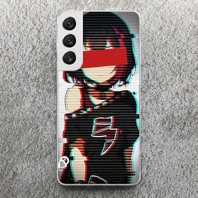 LEWD Sad Girl Japanese Anime Print Soft Case for Samsung Galaxy S25 S24 S23 S22 Ultra S21 Plus S20 FE Phone Shell S10 + Pattern