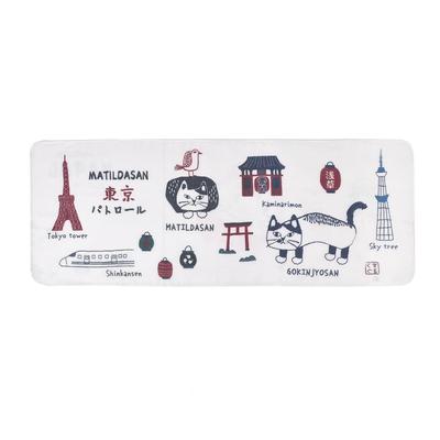 Japanese Pattern Gauze Tenugui Featuring Matilda from Tokyo (hand Towel) Patrol.