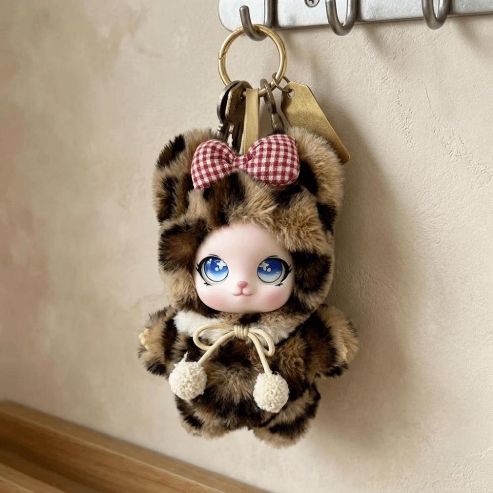 Cartoon Bag Charm Keychain Sparkling Big Eyes Plush Toy Keychain  Jewelry Accessories