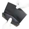 Inden Long Black with Pink [Inden-ya] Wallet, Thin, Deerskin, Lacquer, Forget-Me-Not Pattern, 2311-51-181