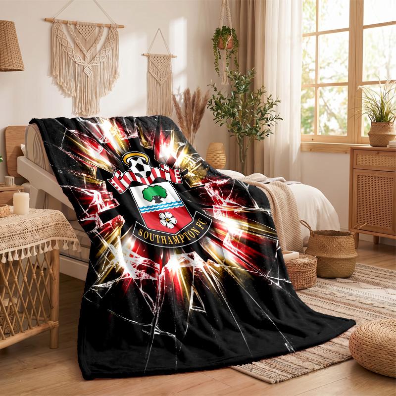 Southampton Football Print Flannel Blanket Soft Warm Sofa Bed Throw Blanket For Home Office Bedroom