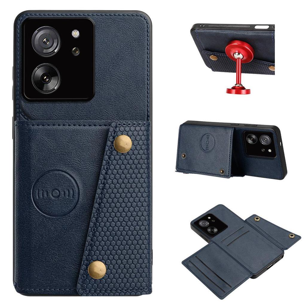 PU Leather Wallet Phone Case for Xiaomi 13T Pro,13T Multiple Card Slots Dual Metal Button Closure Shockproof Full‑Body Protective Cover