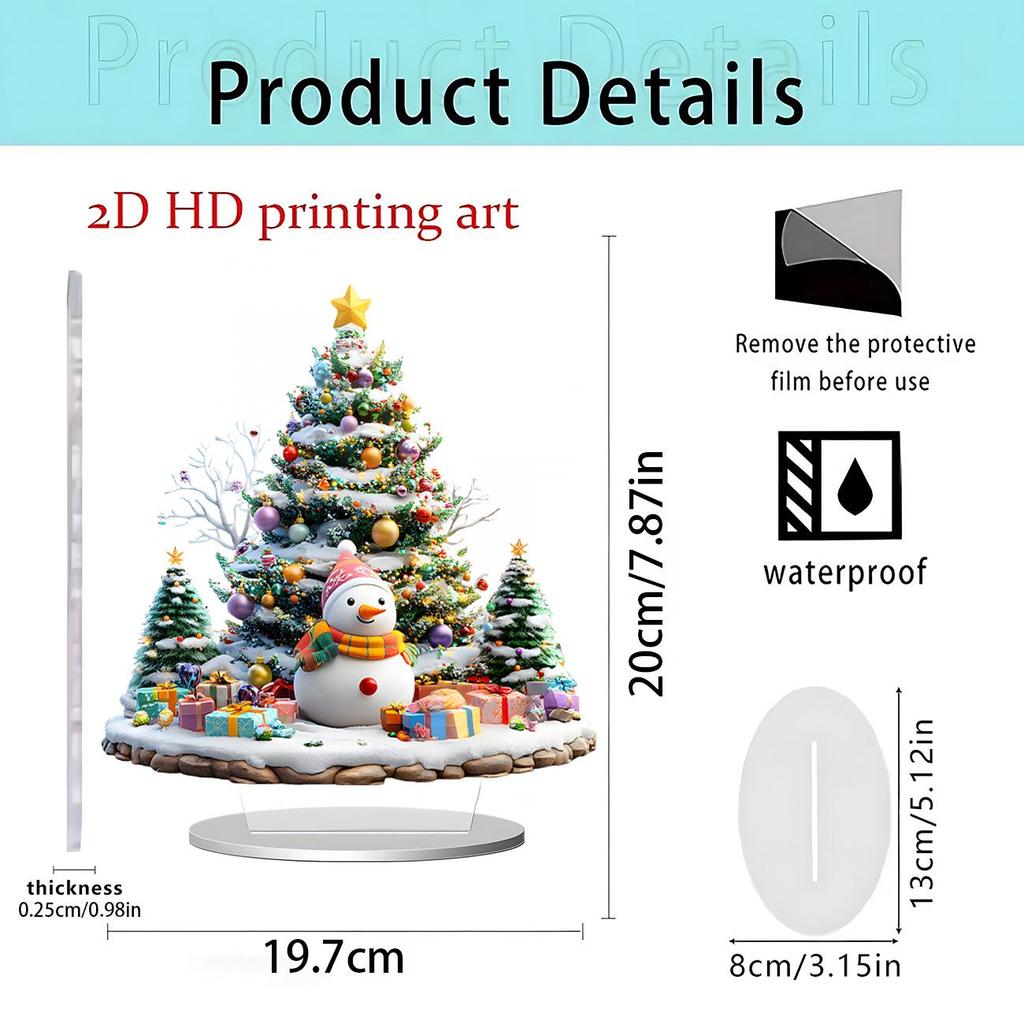 Ornement de table pomme de Noël et du Nouvel An en acrylique 2D