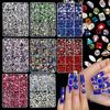 DIY Nail Art Kit With 3mm AB Transparent Flat Back Rhinestones 12 Compartments For Crafts And Fashion