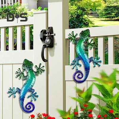 3 Adet Akrilik Gecko Duvar Dekorasyonu Ev Ofis Oturma Odası İç Mekan Dış Mekan Bahçe Duvar Sanatı Demir Asılı Renkli Kertenkele Süsü Kolye Noel