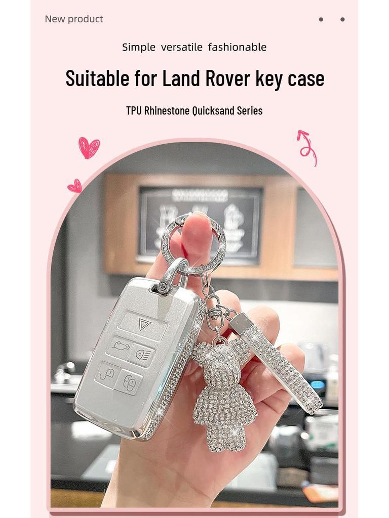 Land Rover Schlüsselhülle für Discovery, Range Rover Evoque, Velar, Freelander, Defender, Sport - High-End Auto-Schlüsselhülle