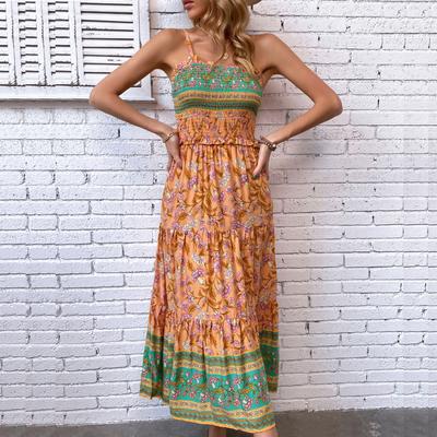 Robe d'été style bohémien pour femmes, vêtements élégants, sans manches, robes décontractées pour vacances à la plage