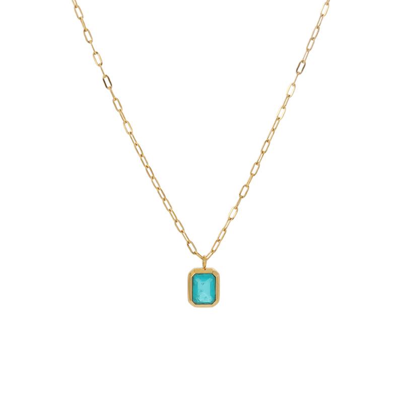 

Wenjian Ретро Подвеска-ожерелье с цирконом морского синего цвета для женщин: Легкая роскошь, Высококлассный чокер-цепочка на ключицу, Нишевый дизайн 2024 года.