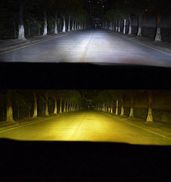 LED Fog Lamps H11 H8 H9 H16 Temperature Switching Integrated Type POOPEE Headlights for DC12V Cars 28W Light Emission Switching (Japanese Cars)
