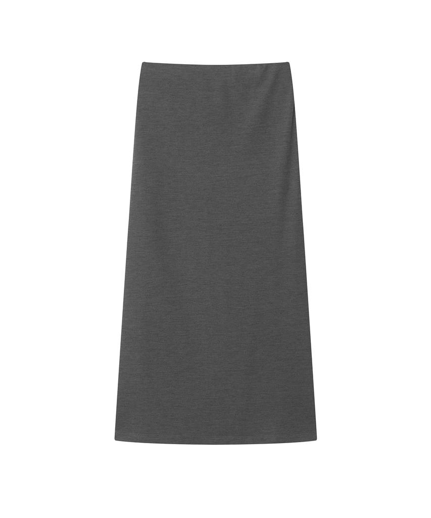 Marot See-Through Elastic Skirt_Charcoal