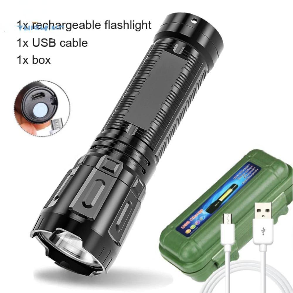 Powerful Led Flashlight Waterproof LED Flashlights USB Rechargeable Torch Lantern For Camping Hiking Outdoor Lighting Light