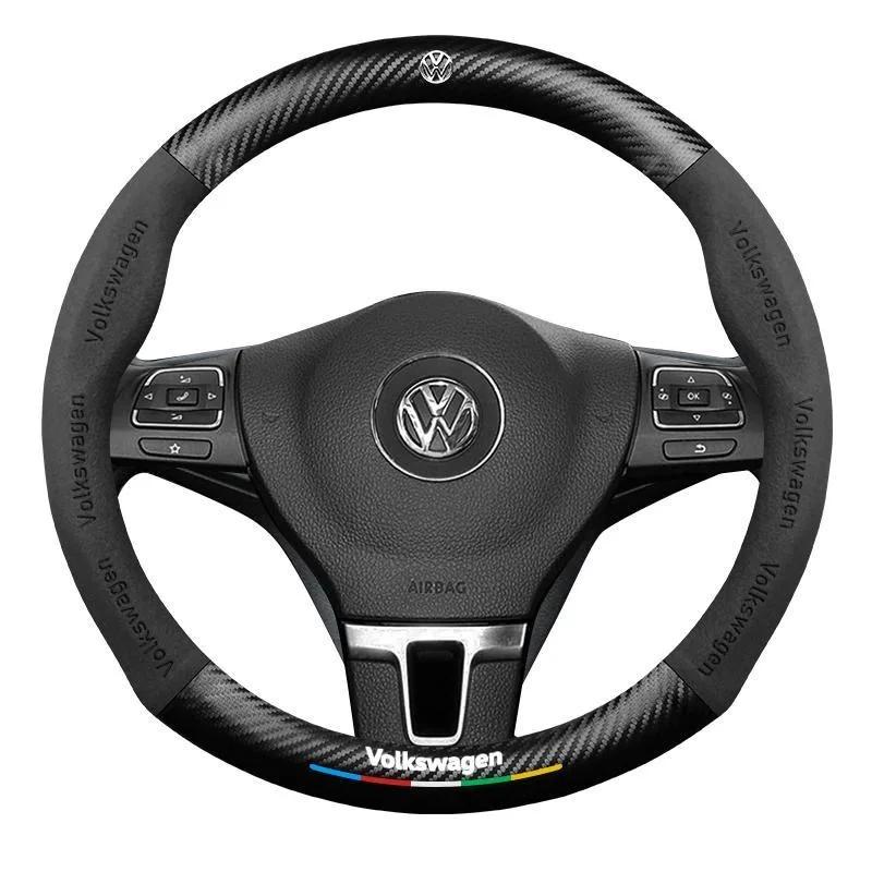 2026 Heiß für Volkswagen VW Leder Auto Lenkradabdeckung für Volkswagen VW Golf 7 Mk7 Touran Up Neuer Polo Jetta Passat B8 Tigu