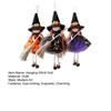 Halloween Witch Doll Decor with Broom Small Witch Figurine with Gauze Skirt Kitchen Hanging Witch Ornament for Room Door Window Halloween Decor