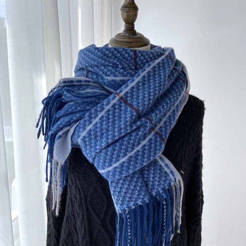 

Осенне-зимний шарф Женский новый клетчатый платок из искусственного кашемира Утепленный шарф 68-180cm